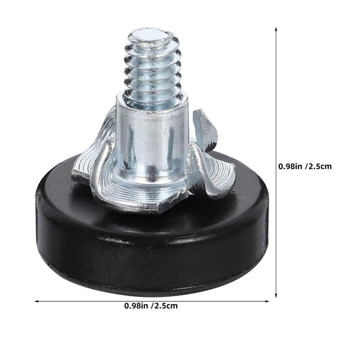 Adjustable Furniture Leveling Feet Kit 12 Pcs With T Nuts And Anti Slip Pads 1/4 Inch Thread Carbon Steel And PP Build close-up