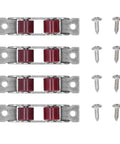 Rugged Stainless Steel Double Wheel Sliding Window And Door Roller Pulley 4 Pack, featuring nylon wheels and mounting screws.