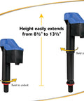 528T Replacement Toto Toilet Fill Valve for G Max and Power Gravity Toilets, height adjustable from 8.5 to 13.5 inches, black