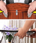 Heavy Duty Iron Drop Leaf Table Hinges Spring Loaded 2 Pack In Yellow Metallic Finish For Sturdy Durable Fold Out Leaves Tough As Nails For DIY Table Repair And Upgrades installed on wooden drop leaf table