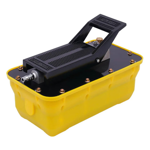 Workhorse Heavy Duty Tire Bead Breaker Kit With 70 MPa Hydraulic Foot Pump And 10000 PSI Capacity 10 Ton Bead Breaker Tool With Air Hose For Farm Equipment Tractors Buses Lawn Mowers And ATVs, yellow steel body