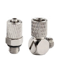 Heavy Duty Brass Pneumatic Quick Connectors Fit M3 To M6 Threads And 3mm 6mm Air Tubing, showing two connectors with textured grips.