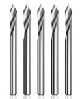 Pro Grade 60 Degree V Groove Engraving Router Bits Set With One Eighth Inch Shank for aluminum, MDF, and copper, tungsten steel, flat bottom, 5 pack.