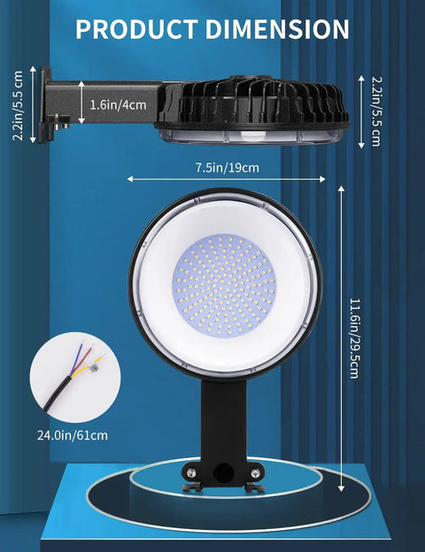 Dusk To Dawn 150W LED Barn Light Heavy Duty Outdoor Security Flood Light 18000 Lumens 6500K Daylight IP65 Waterproof For Garage Yard Street Warehouse Barns 2 Pack