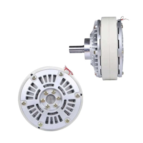 Hollow Shaft Magnetic Powder Brake 24V Heavy Duty Tension Controller Kit For Printing And Dyeing Machines 6 To 100 Nm Torque 1000 RPM Digital Display Auto Overcurrent Protection Single Shaft Setup, front and side view