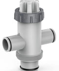 Dual Split Hose Plunger Valve For Above Ground Pools Replacement Shut Off Valve With Two Inlet Ports Easy Flow Control No Fuss Backwash And Filter Maintenance For Your Pool System, gray plastic