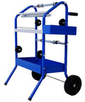 18 Inch Mobile Multi Roll Masking Paper Machine With Storage Trays The Workhorse For Painting Auto Body Jobs And Auto Shop Projects A Pro Grade Mobile Masking System For Shops And Auto Body Work, angled view