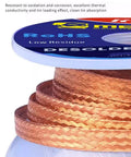 Desoldering Wick Braid With Flux For No Clean Soldering, 5 Ft Length, 4 mm Width, Copper Solder Wick Roll displayed on spool.