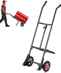 Drum Dolly Cart With Rubber Wheels For Moving Large Drums And Barrels In Warehouses And Factories with red barrel, foldable design