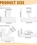 Five Piece Router Template Set featuring Curvy Charcuterie Handle Stencils dimensions and sizes for woodworking projects.