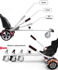 Hoverboard Seat Attachment Go Kart Conversion Kit For Self Balancing Scooters, Adjustable Length Fits 6.5, 8, and 10 Inch Models