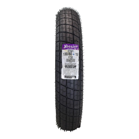 130/80-19 FT30 Dirt Bike Front Tube Type Tire with visible tread and label for flat track racing