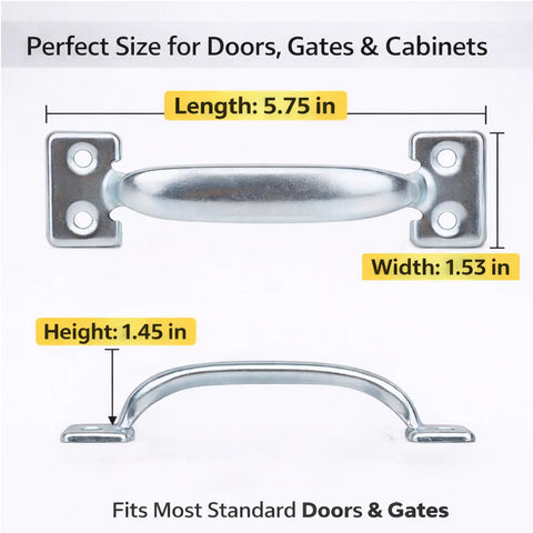 Heavy Duty Gate Handle Door Pull In Zinc Plated Steel For Fences And Sheds Barn Doors And Garage Tough Outdoor Ready