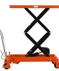 Beefy Heavy Duty Double Scissor Lift Table Cart with 59 Inch Lift Height, hydraulic foot pump, 1760 lb capacity, 48x24 inch platform
