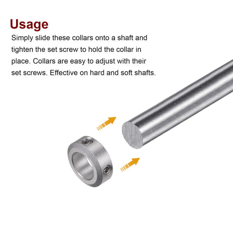 13mm Bore Aluminum Shaft Collar With Set Screw 22mm Outer Diameter And 8mm Width Heavy Duty Anodized 6061 Aluminum Alloy