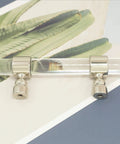 3.25 Inch Acrylic Clear Silver Drawer Pull for Dresser Cabinets, Lucite Knob Hardware with 83mm Center to Center Spacing, Elegant Design