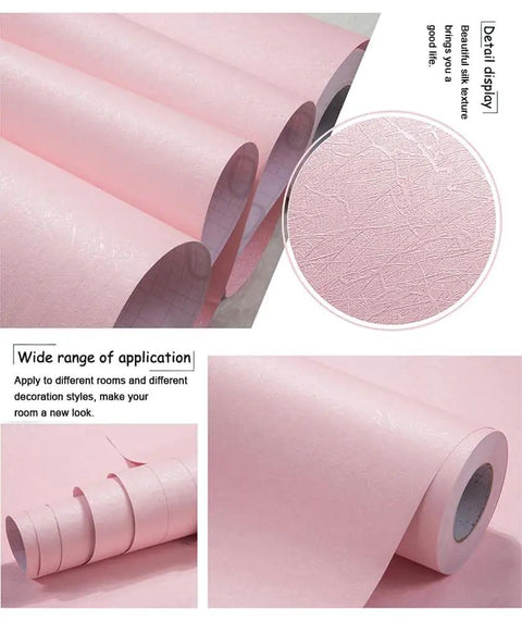 Textured roll of Pink Silk Peel And Stick Wallpaper For Walls And Drawers Removable Contact Paper With Textured Silk Look Waterproof Self Adhesive