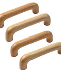 4 Piece Beech Wood Drawer Pulls Set With Clear Wax Finish Bridge Shaped Arched Handles For Kitchen Cabinets Dressers Wardrobes And Cupboards 110mm Total Length 96mm Hole Center Includes Screws