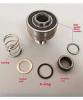 Right Threaded One Inch Cooling Water Copper Swivel Joint Rotary Union Connector For High Flow Piping, Built Like A Tank Heavy Duty Copper Rotating Joint For Hydraulics And Cooling Systems, Includes DN6 And DN8 Size Options disassembled parts