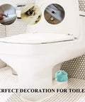 Dope Starfish Toilet Bolt Covers Set Of Two Slick Ceramic Light Blue Screw Caps For Easy Bathroom Decor Swap That Brings Awesome Chill Vibes To Your Daily Routine on white toilet.