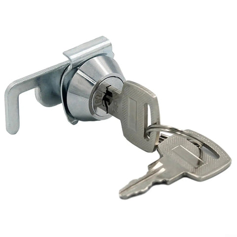 Zinc Alloy Cam Lock With Quick Clip Heavy Duty Security for Cash Drawers Metal Cabinets Flight Boxes POS Terminals Vending Machines and Lockers in Silver Built to Stand Up in Busy Gyms and Offices.