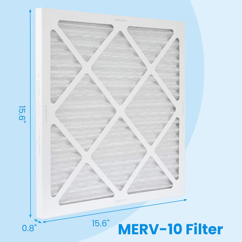 MERV-10 Filter Replacement Set For S-550 Air Scrubber, 2-Pack, Pro Grade Filters, Synthetic Fiber Media, 15.6x15.6x0.8 Inches