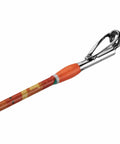 Close-up of 6 Foot Krazy Rec Spincast Combo rod tip, showing orange Hi Viz line, ideal for freshwater fishing