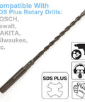 24-piece SDS Plus drill bit set, 3/16 x 7 in, hex shank for concrete drilling