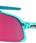 Fresh Pink Mirror Safety Glasses Featuring Soft Coral Glow CoInjected Frame With Smooth Adjustable Wire Nose Pads For Killer Comfort And Slick All Day Protection, shown at an angle with pink mirrored tint and flexible frame.