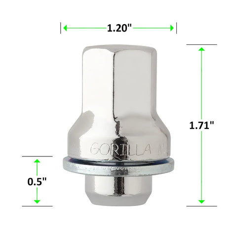 Jaguar 20 Chrome Mag Seat Lug Nut Set Fits S Type X Type F Type XF XJ XK R Mag Shank OEM Style Bolt with Dimensions