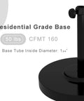 Top view of Heavy Duty Concrete Weighted Round Umbrella Base 50 Lbs Powder Coated Steel With Black Frame Outdoor Patio Stand