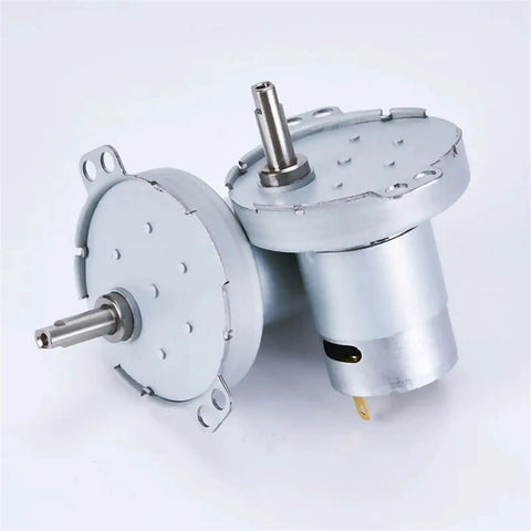 Hottest Micro DC Gear Motor For Robotics Projects, Reliable 12-24V High Torque Deceleration Drive, silver body with dual shafts.