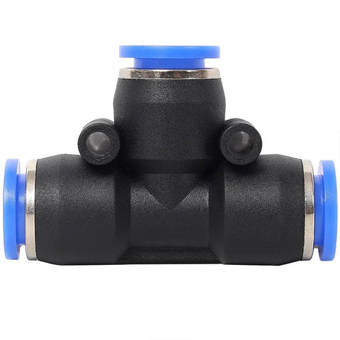 Badass 60 Foot PU Air Hose Line Kit With Push To Connect Fittings Dope Flexibility For Garage Shops And Tight Spaces Killer For Air Tools Pneumatic Nail Guns Real Deal Toughness In Cool Blue Color Gets The Grind Done black push-to-connect fitting