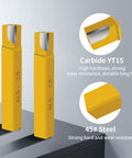Set of two 1/2-inch carbide-tipped cutter tools for metal lathe turning and boring; yellow bodies with silver tips