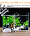 Beefy Stainless Steel Telescopic Hose Clamps With Adjustable Screws attached to aquarium tubing for flow control
