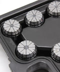 Pro Grade MT3 Shank ER32 Chuck Spanner Set With 15 Pcs Collets M12 Holder for Milling and Lathe - close-up of collets