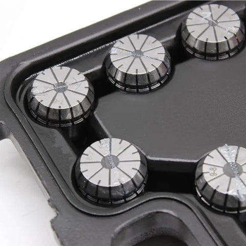 Pro Grade MT3 Shank ER32 Chuck Spanner Set With 15 Pcs Collets M12 Holder for Milling and Lathe - close-up of collets