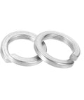 M10 Split Lock Washers Kit, 304 Stainless Steel Spring Lock Washers 30 Pack, Rust Resistant For Screws And Bolts, Automotive Machinery DIY Projects, Keeps Fasteners Tight, Silver Finish, close-up of two washers