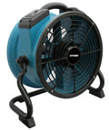 High Airflow Variable Speed Industrial Axial Air Mover With Built In Power Outlets For Water Damage Cleanup And Drying, 14 Inch Blue Stand