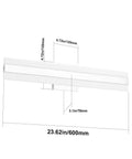 24W Up And Down LED Vanity Light In Brushed Silver Aluminum, dimensions illustration with 23.6 inch length shown