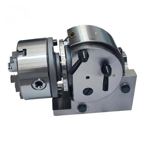 Heavy Duty Semi Indexing Dividing Head Plus 6 Inch 3 Jaw Tailstock Chuck Built Tough Hardened Steel Gears, precision metal part.