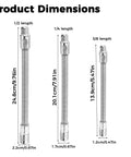 Product Dimensions of Three Piece Flexible Shaft Socket Extension Set For Impact Wrench With 1/4 Inch 3/8 Inch And 1/2 Inch Drives Bendable High Torque Chrome Vanadium Extensions For Auto Repair Tight Spots Easy Access And Heavy Duty Performance.