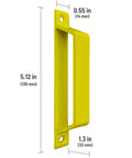 Multi Purpose Aluminum Door Handle And Cabinet Pull Knob In Yellow Slim Lightweight Design For Indoor And Outdoor Use with dimensions