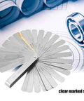 Dual Metric And Imperial Stainless Steel Feeler Gauge Ruler For Welding Gap And Slot Measurements, 0.04-0.88mm range