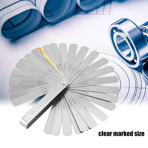 Dual Metric And Imperial Stainless Steel Feeler Gauge Ruler For Welding Gap And Slot Measurements, 0.04-0.88mm range