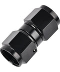 6AN Female To 6AN Female Beefy Straight Swivel Coupler Union Fitting Adapter Aluminum Black 9/16-18 UNF Thread 1500 PSI Max Minus 40F To 250F 37 Degree Flare Seal Ideal For Fuel Oil And Fluid Lines, black aluminum fitting