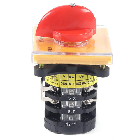 Three Phase Milling Machine Speed Control Switch with forward and reverse, durable metal and plastic, high conductivity silver alloy contacts.