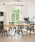 Modern dining room with wood table and chairs, featuring Set Of 3 Adjustable Dining Table Legs In Powder Coated Steel For Built To Last Durable Modern Support In Home And Office Tables Height Adjustable From 72 To 73.3 Cm And 100 Cm Long Heavy Duty Stability With Easy Installation.
