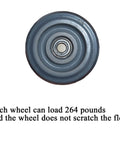 4 Inch Heavy Duty Plate Casters With 265 Lbs Per Wheel And 530 Lbs Total Capacity, PU Wheels With Ball Bearings For Silent Operation