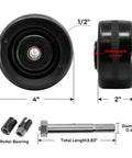 Pro Level Industrial Phenolic Caster Wheels Built To Handle The Daily Shop Grind Featuring 4 Inch Diameter Treads and Roller Bearings.